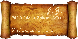 Járfás Zakariás névjegykártya